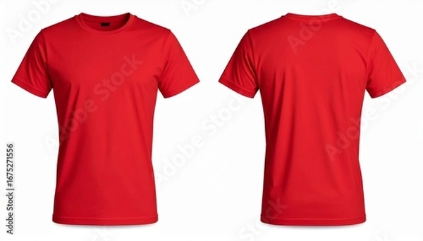 Obraz Blank t-shirt template for your design Front and back views. Vector illustration.
