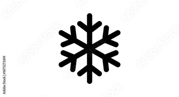 Obraz Black snowflake graphic on white background