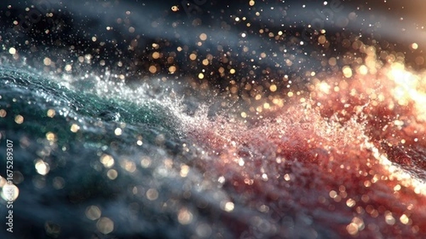 Obraz Water splashes, vibrant colors, bokeh effect