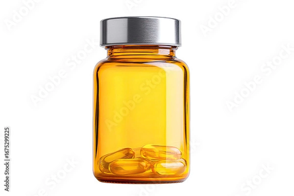 Obraz Vitamin supplement bottle, isolated on white background