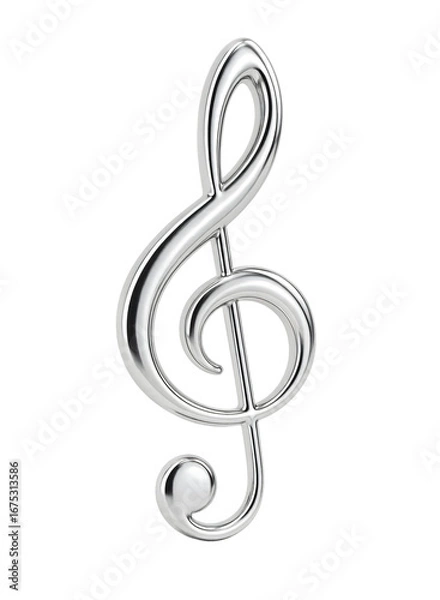 Fototapeta Treble clef on transparent background 3D icon music note PNG