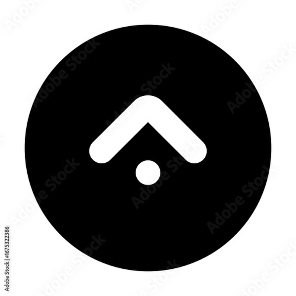 Fototapeta Angle Up Circle Filled Icon