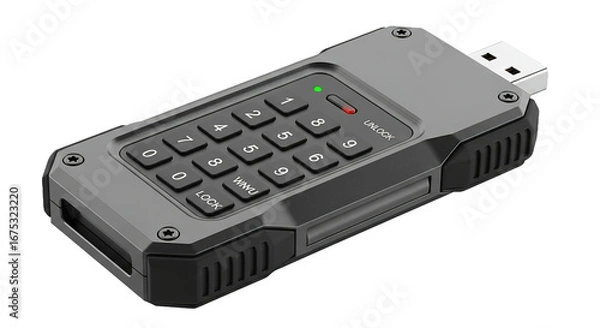 Fototapeta Secure Portable Hard Drive with Numeric Keypad