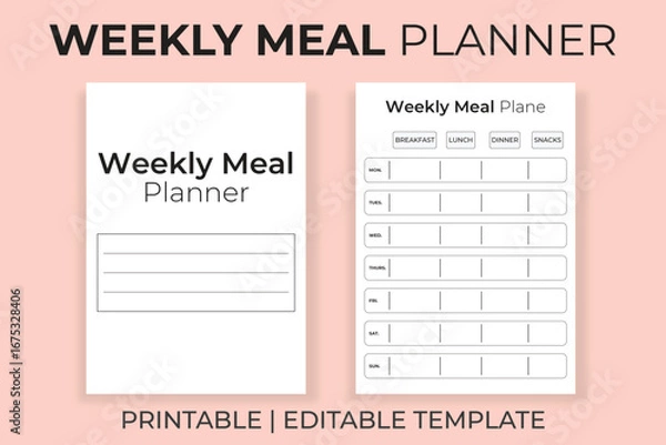 Obraz Weekly Meal Planner Printable Template