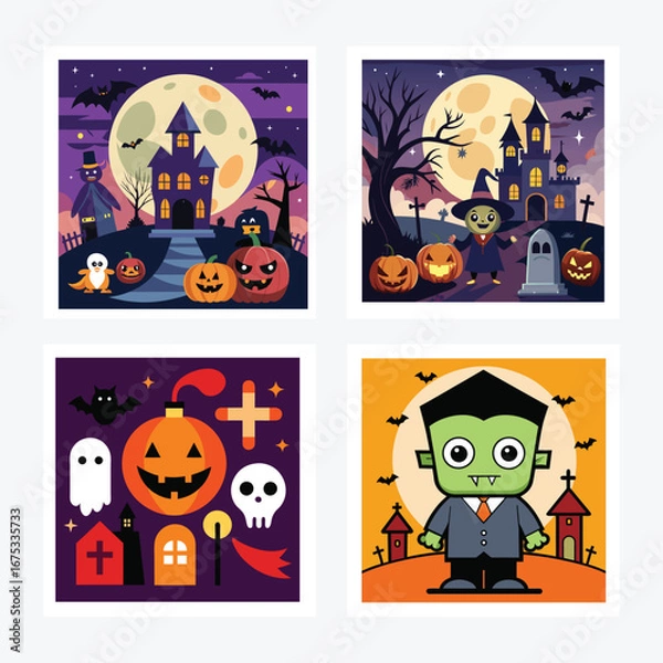 Obraz Halloween pumpkin concept with ghost