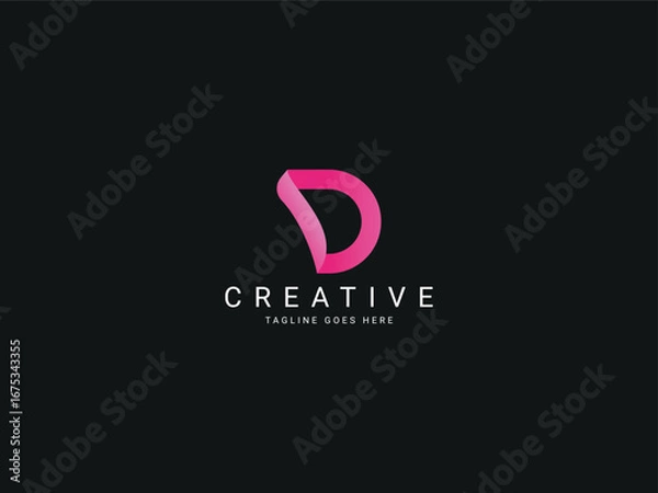 Obraz d modern letter logo	