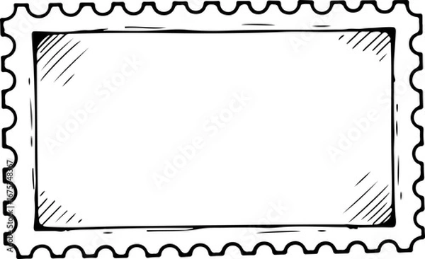 Obraz Vintage sketch stamp frame vector illustration