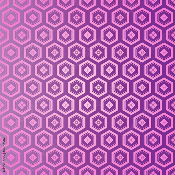 Obraz 和文様_亀甲に花角_Japanese_pattern