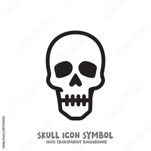 Obraz Skull Icon Symbol Vector Illustration in Black and White