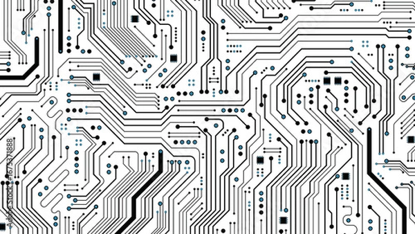 Fototapeta Circuit board technology background vector design for electronics and engineering use