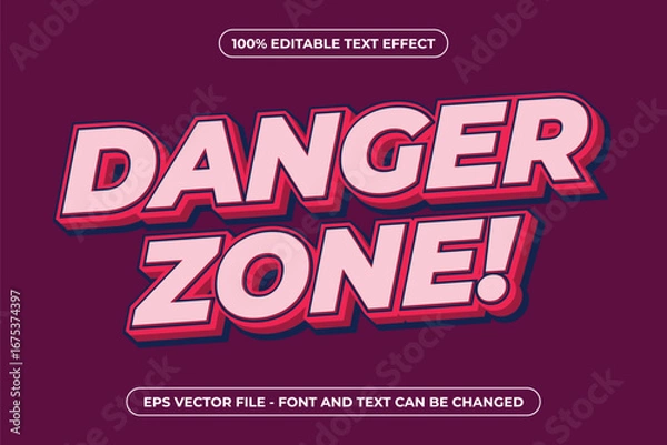 Obraz Red Danger Zone - 3D Editable Text Effect