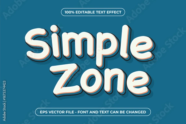 Obraz Blue Simple Zone - 3D Editable Text Effect