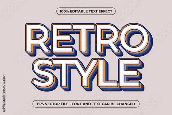 Obraz Retro Style - 3D Editable Text Effect