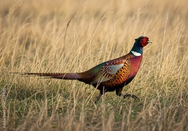 Fototapeta Majestic Pheasant in Natural Habitat A Realistic Depiction of Avian Beauty