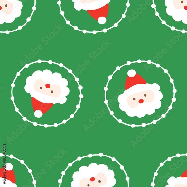 Obraz Santa Claus seamless pattern design for background, wallpaper, textile design, fabric, card, wrapping paper, carpet, notebook, diary cover, blanket, blanket for kids, decorative and etc.