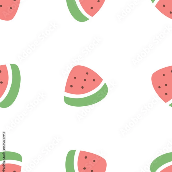 Obraz Watermelon seamless pattern design for background, wallpaper, textile design, fabric, card, wrapping paper, carpet, notebook, diary cover, blanket, blanket for kids, decorative and etc.