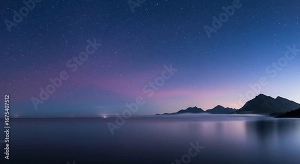 Obraz 星影の湖畔静寂