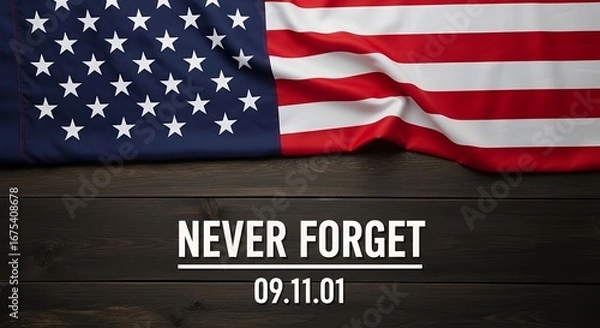 Fototapeta Never Forget September 11 2001 with this powerful tribute to the victims of the tragic event