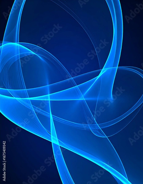 Fototapeta Abstract blue flowing lines design
