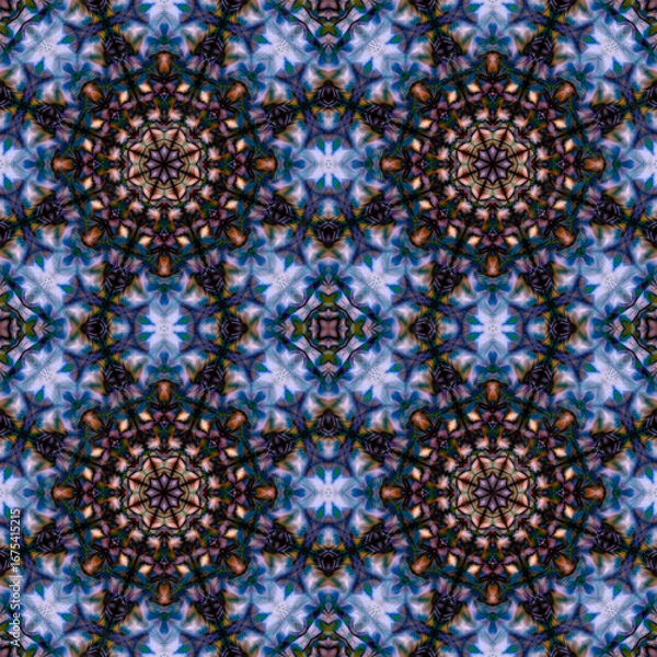Fototapeta Futuristic pattern of colorful mandala. Beautiful background for design, print, web, batik.