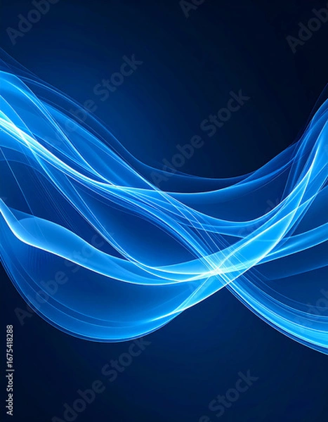 Fototapeta Abstract light blue flowing lines design