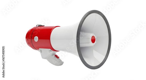 Obraz Red and White Megaphone Bullhorn Loudspeaker Announcement PA System