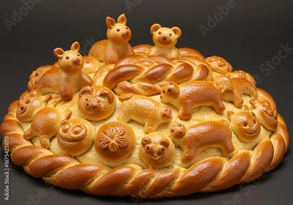 Obraz 黄金の動物パン