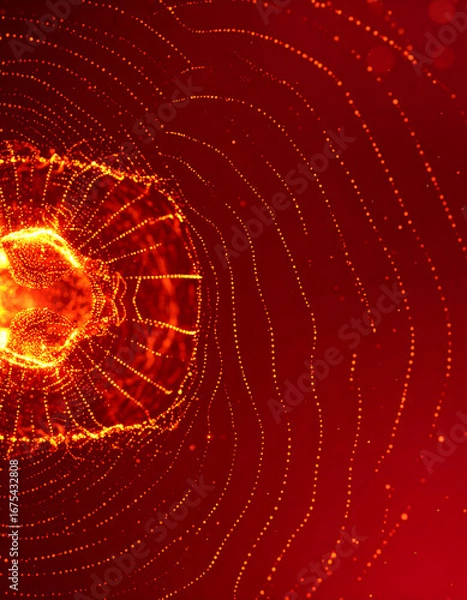Obraz Abstract glowing orange circular pattern