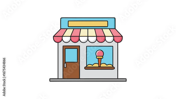 Obraz ice cream shop front on white background.eps