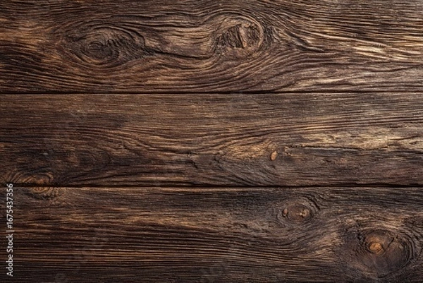 Obraz Close-up of weathered, dark brown wooden planks (9)