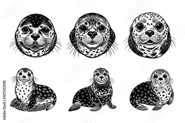 Obraz Beautiful and playful Harbor seal