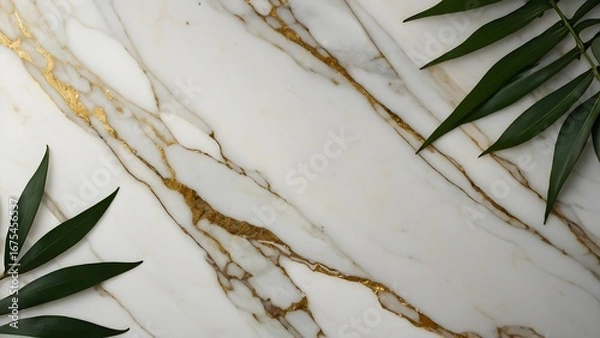 Obraz White marble with golden veins – luxury stone texture background for interior design