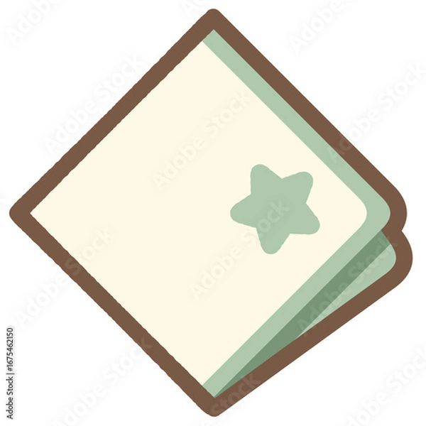 Obraz かわいいガーゼハンカチのアイコンイラスト素材