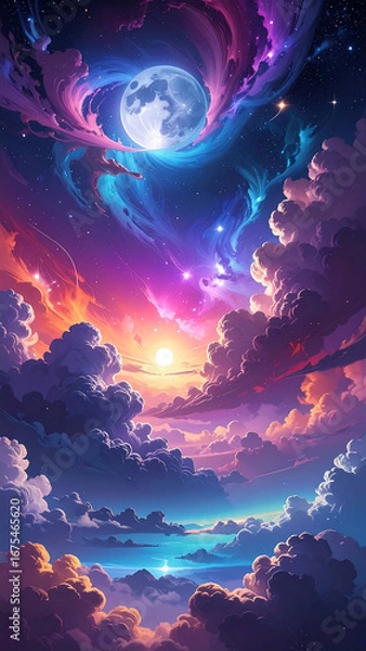 Obraz Colorful celestial cloudscape artwork