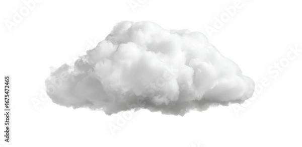 Obraz White Fluffy Cloud Isolated on Transparent Background
