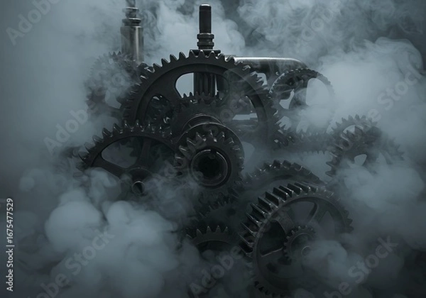 Fototapeta 蒸気と歯車の交響曲