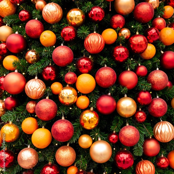 Obraz Colorful christmas tree decorations