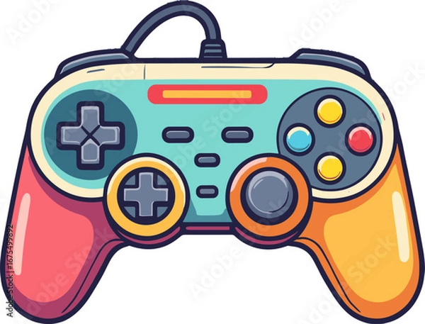 Obraz Colorful Video Game Controller Gaming Console Accessory Cartoon