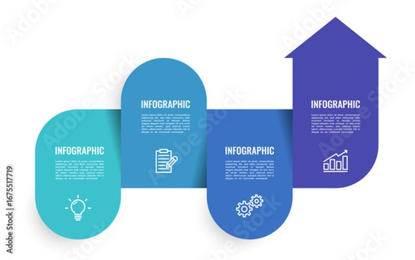 Fototapeta Presentation business infographic template , timeline 4 step
