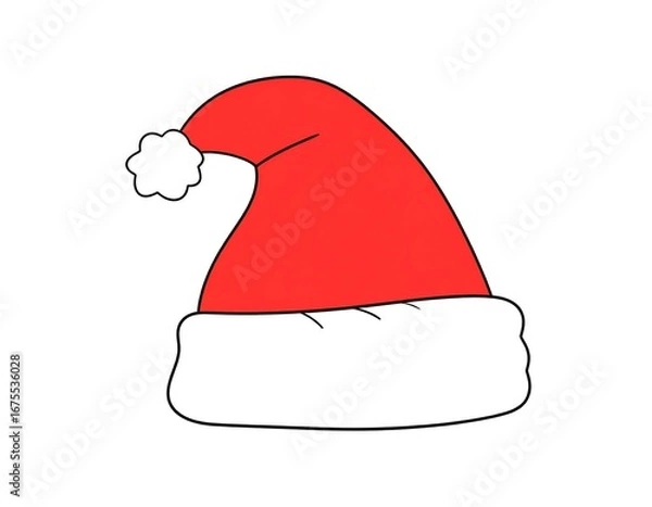 Obraz Simple red and white Santa hat