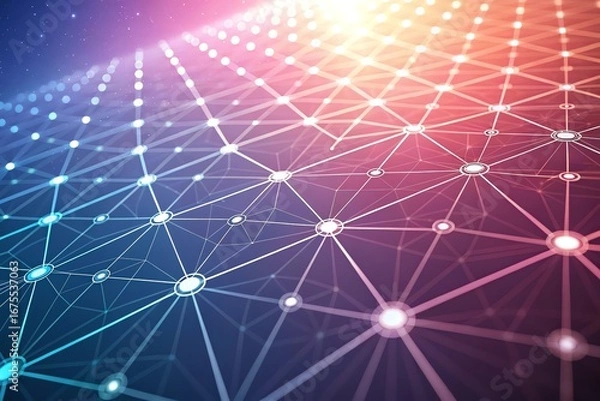 Fototapeta Abstract Global Network Connection and Big Data Visualization