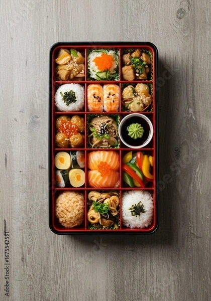 Fototapeta 彩り豊かに彩られた美しい和弁当