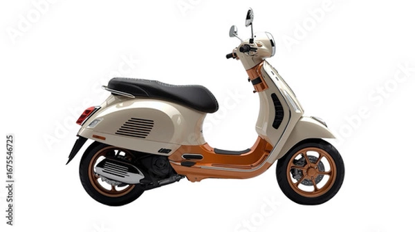 Fototapeta Modern Classic Scooter Design with Beige and Brown Color Combination Transportation