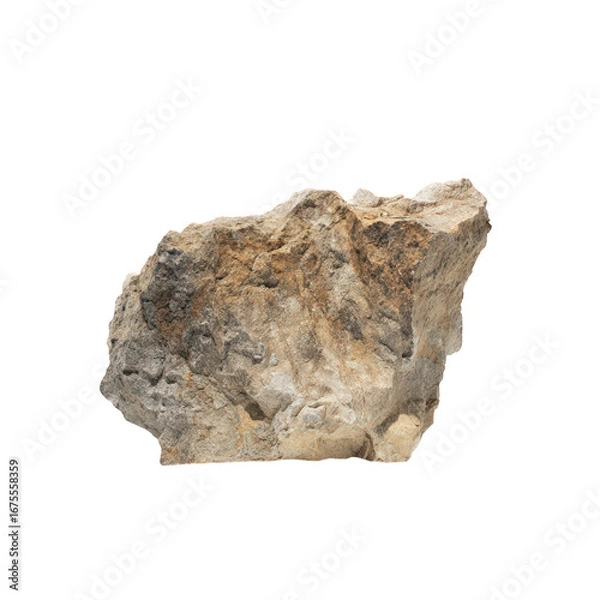 Fototapeta Close up shot of a rock isolated on a black background