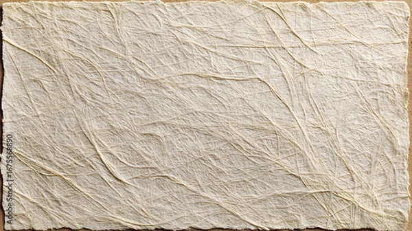 Fototapeta Close up textured background of distressed off white paper with subtle pink and beige undertones and visible creases and wrinkles