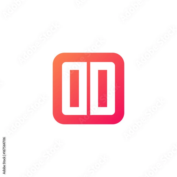 Obraz Initial letter DD, rounded letter square logo, modern gradient red color	
 
