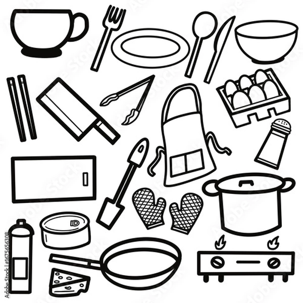 Obraz set of kitchen tools