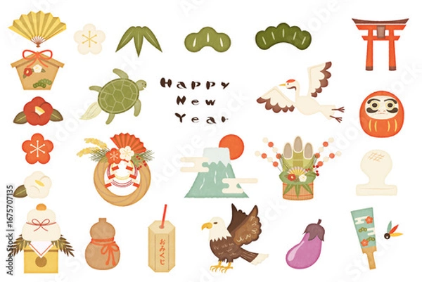 Obraz 正月イラスト手書風