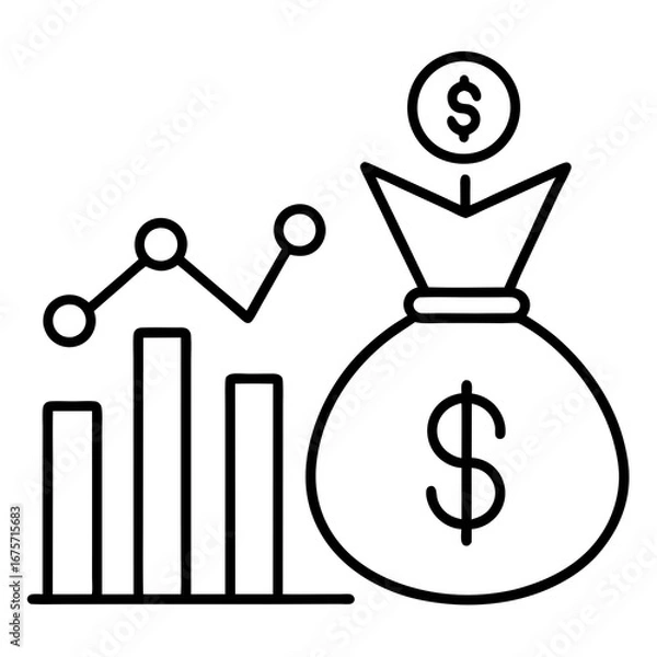 Obraz Financial growth and investment analysis icon