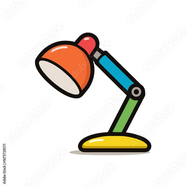 Fototapeta A colorful desk lamp is on a transparent background, isolated on transparent background removed background